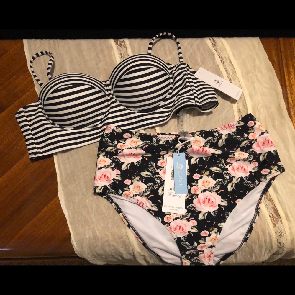 Set of 3 Mix and Match Cupshe 2 pc swimsuits